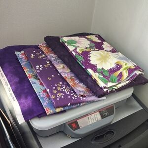 Floral and Patterned Purple Fabric Bundle 1.68 Lbs